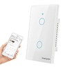 Smartyuns WiFi Smart Wall Light Switch - White, Tempered Glass
