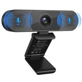 EMEET Webcam with Microphone - C980PRO Webcam with Microphone and Speaker, Webcam 1080P with Lens Cover, 90° Field of View, Auto Focus, Plug & Play, Webcam Ideal for PC, Skype, Conference