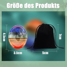 2 Stücks Regenbogen Ovale Chakra Steine Kristalle Steine Edelsteine Heilsteine, Glückssteine Sorgensteine Daumen Heilkristalle Poliert Kristall Stein Oval Palmstein Spirituelle Meditation Stress Abbau