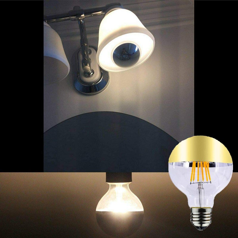 Lxcom Lighting Half Chrome Gold LED Light Bulb 7W Dimmable