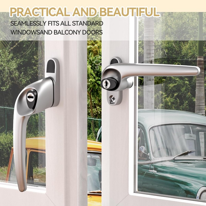 Bwintech 4 Pcs Offset Satin Chrome UPVC Zinc Alloy Window
