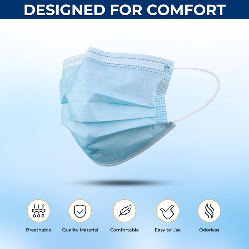 SereneLife 50 Count Disposable Childrens Face Masks | Breathable 3-Ply
