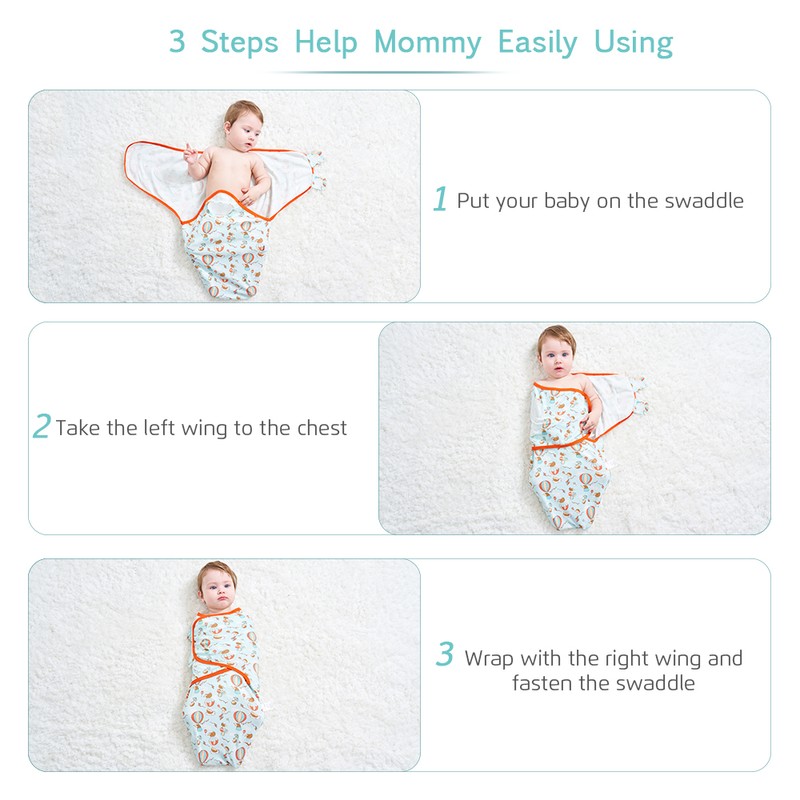 insular Baby Swaddle Wrap Blanket 2 Pack Soft Cotton Cartoon