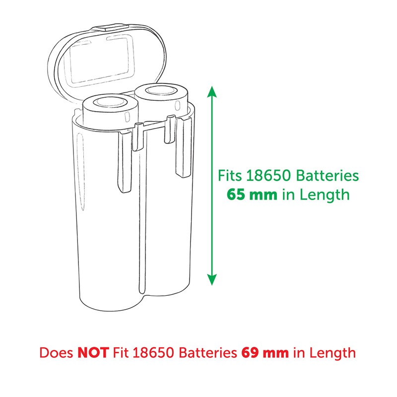 2 Black 18650 & CR123A 2 Battery Holder Storage Case