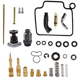Silscvtt Carburetor Carb Rebuild Kit with Carb Primer Pump and Choke Plunger Starter Valve Replacement for Honda Foreman 450 1998-2004