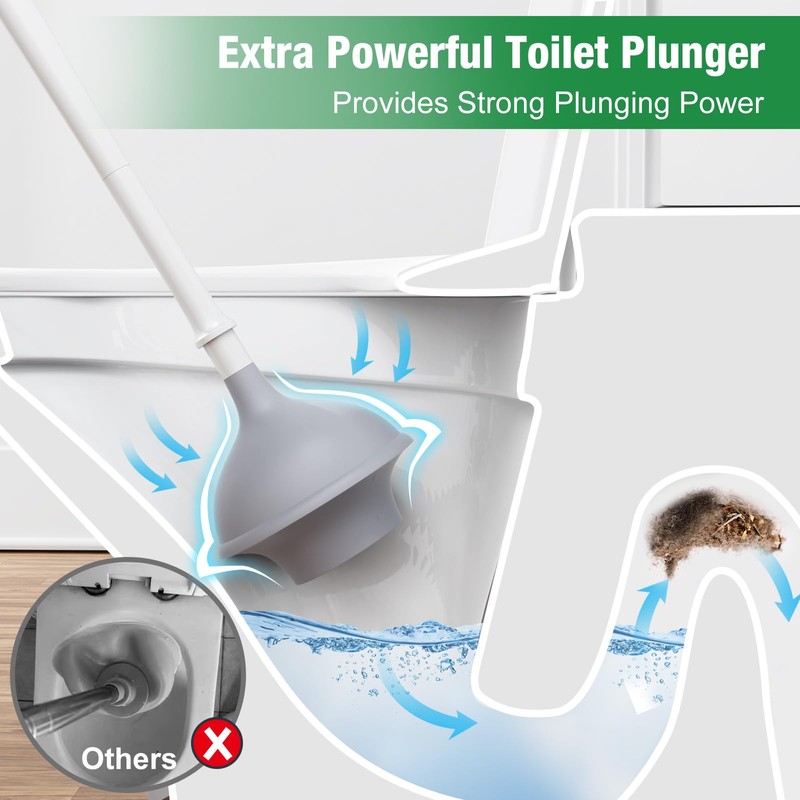 Lefree, 2 in 1 Toilet Brush and Plunger Set with