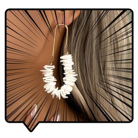 RELOVET Puka Shell Hoop Earrings Dangle Earrings Ocean Jewelry for Women