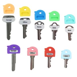 ISDVBUY 9 Pack Stretchy Key Covers, Identifier Key Caps Tags Free Chain Labels, Flexible Covers for Most Home Genuine Users