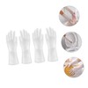 FRCOLOR 2 Pairs Reusable Kitchen Cleaning Gloves Durable Latex Dishwashing