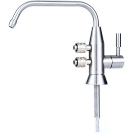 Two spouts 1/2" Alkaline Water Filtered Faucet, Ro Faucet Stainless Steel for Alkaline Water Filtration System Water Ionizer