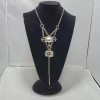 Buckle Bke silver chain clear glass stone necklace NWT