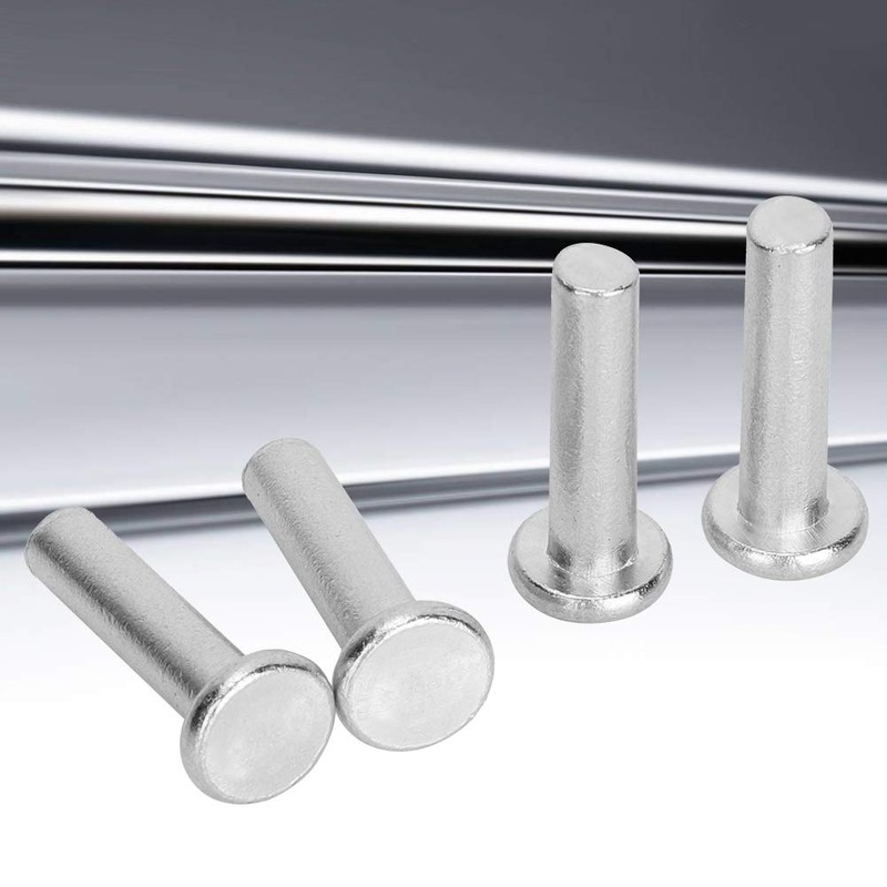 Hyuduo 20Pcs Gb867 M6 Flat Head Solid Aluminum Rivets Fasteners(M6*25),Rivet