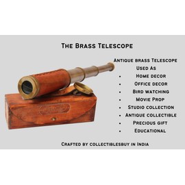 Maritime Leather Box Telescope London 1920 Era Maritime Vintage Functional Spyglass Sailor Instrument - Handmade