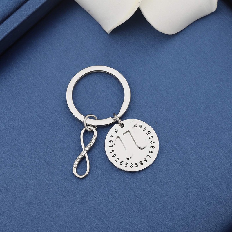 MYOSPARK Mathematical Pi Symbol Pendant Necklace Keychain Science Jewelry Math