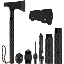 MDHAND Camping Axe Survival Hatchet Axe Tactical Axe with Sheath for Outdoor Adventure - Square Head