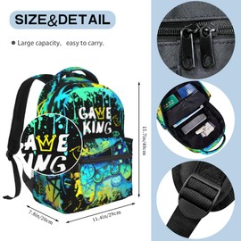 Nebcog School Backpack for Boys Splash Gamer Boys Backpack for Kids Children Elementary Middle School Video Game Bookbag Backpacks for 6-18 Waterproof Lightweight 17 Inches Travel Back Pack