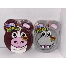 Hefty Lot Of 2 Vtg Vintage Hefty Zoo Pals 24 Coated Paper Plates Assorted Design 2001