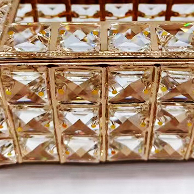 Tissue Box Crystal Iron Shining Paper Holder Home Accessories for