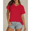 Womens T Shirts V Neck Short Sleeve Summer Tops Casual