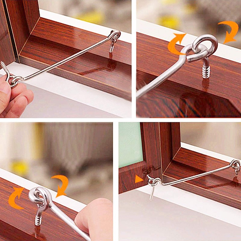 ZXUEZHENG 4Pcs 4 inches Cabin Hook Eye Latch Gate Door