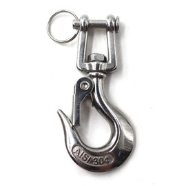 304 Stainless Steel Lifting Hook with Latch Heavy Duty Lifting Safety Hook Rotatable Hook WLL 1000 KG (Pack of 1)