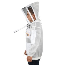 BP-401 Bee Jacket Mesh Ventilation for Professional Beekeeper's Total Protection, Light Weight, YKK Zipper with Carring Bag by Bee Proof (Small)