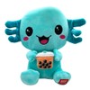 UKToyworld Kawaii Kuties Green Snaxolotl Plush Bubble Tea Axolotl 25cm