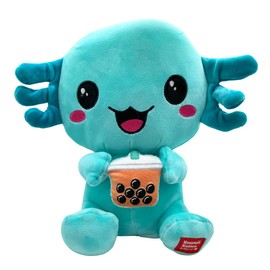 UKToyworld Kawaii Kuties Green Snaxolotl Plush Bubble Tea Axolotl 25cm Kawaii Soft Toy