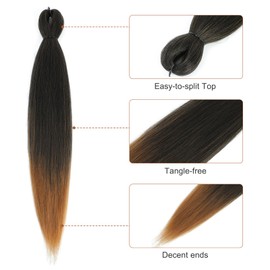 Extensiones de pelo trenzado preestirado, T30, 40.6 cm