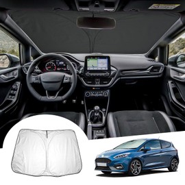 GAFAT Compatible with Ford Fiesta ST MK8 2017-2024 Sunshades Front Window, Sun Protection Front Windscreen Inside, Fiesta 2023 Parasol Sun Visor, Cooling, UV Protection, Fiesta MK8 Accessories