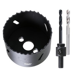 WOWSUPM 60mm HSS Bi-Metal Hole Saw Cutter with Mandrel Heavy Duty Hole Saw for Wood Metal PVC Drywall Aluminum