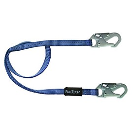 FallTech 8204 Restraint Lanyard - Single Leg with 2 Snap Hooks, 4', Blue