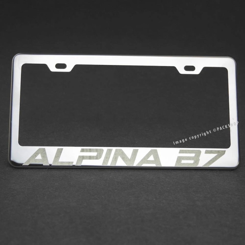 PS-AUTO Mirror Polished Stainless Steel Laser Engraved License Plate Frame