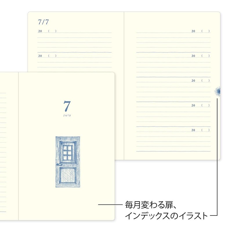 DESIGNPHIL Midori (MIDORI) 10-Year Continuous Use Diary with Navy Door