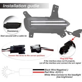 KEEGTBOX Switchback White/Amber LED DRL Front Fog Lamp Daytime Running Light Sequential Flash Turn Signal Feature Compatible with KIA Forte Sedan 2019 2020 2021 Accessories