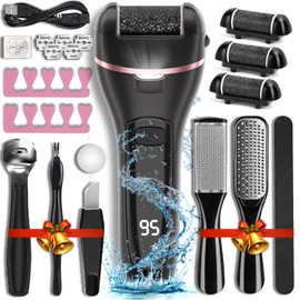 Wea&Hea Electric Callus Remover for Feet with Rechargeable Waterproof 17 in 1 Professional Pedicure Kit with 3 Roller Heads 2 Speed Foot Care Tools Perfect for Dead Hard Cracked Dry Skin