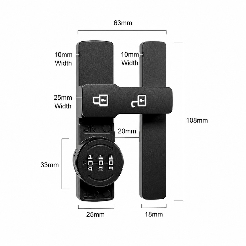 Keyless Sliding Barn Door Lock with 3-Digit Combination – Heavy