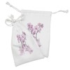 Lunarable Nature Fabric Pouch Set of 2, Wild Orchids with