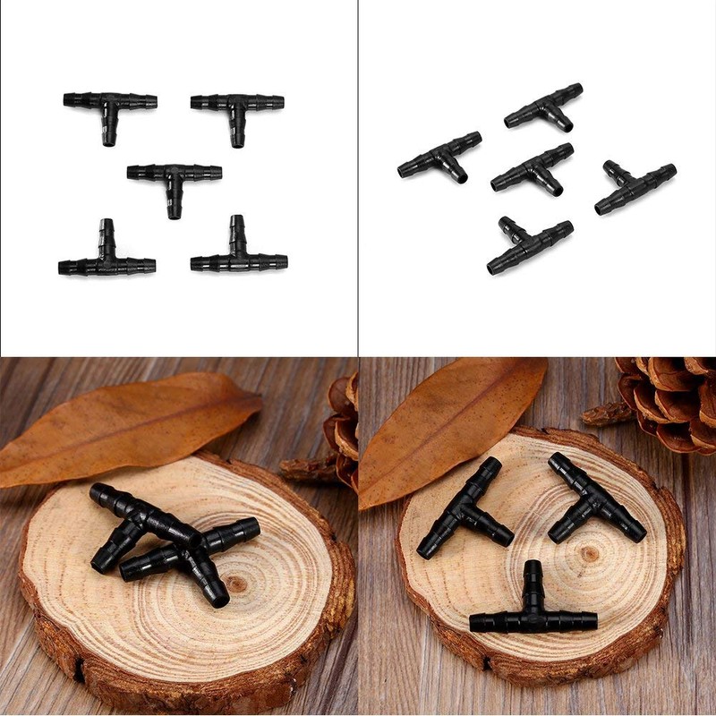 Yosoo 100pcs Irrigation Barb Hose T-shaped Hose Barb Fitting Irrigation