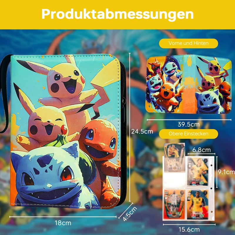 YFCHOTI Trading Card Album 4 Compartments, 400 Pockets Cards Scrapbook