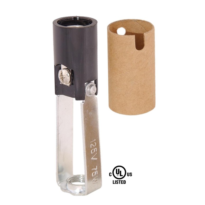 B&P Lamp® 3 Inch Keyless Candelabra Socket with Insulator, Tapped