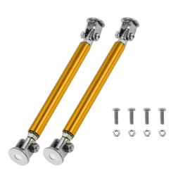 Partuto 2pcs 10cm/3.94in Car Splitter Support Rods Adjustable Front Rear Bumper Lip Splitter Strut Rod Tie Support Bars Gold Tone No Drilling Holes