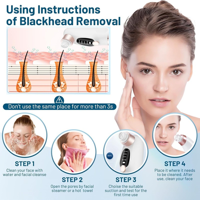 Blackhead Remover Vacuum with Water Chamber, Black Head Remover and