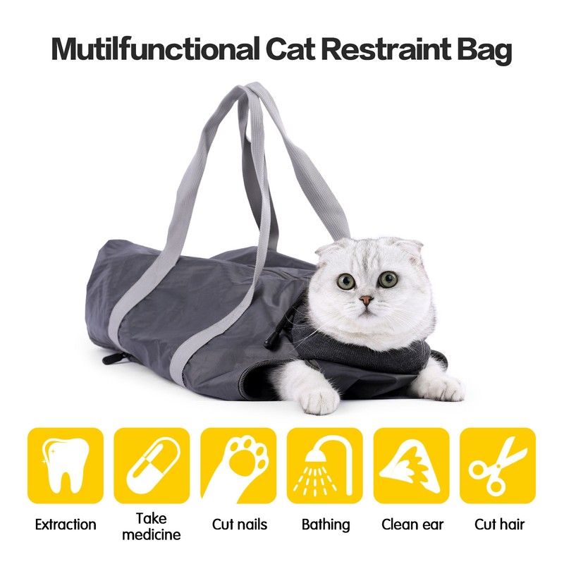 Cat Carrier Bag with Durable Handle Adjustable Neck Zipper Closure