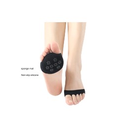 Kibovqul Toe socks women Toe socks pads with non-slip Toe toppers socks Half socks for Oxfords,Flat,Pumps High Heels(2Pairs Black+2Pairs