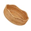Natural Rattan Round Fruit Basket Bowls, Hand Woven Decor Serving