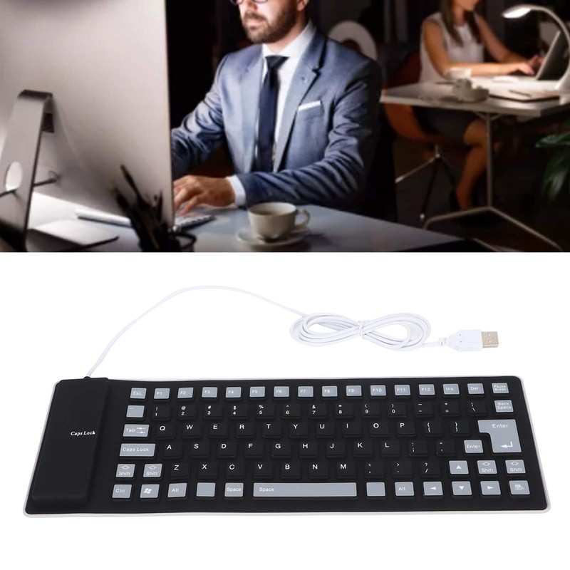 Silicone Keyboard Fully Sealed Design Lightweight Portable Silent Soft Comfortable