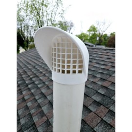 GWM Radon & HVAC Rain Cap for 4" SDR 35 Pipe, 3/4" Mesh Screen, Fits on End of Pipe