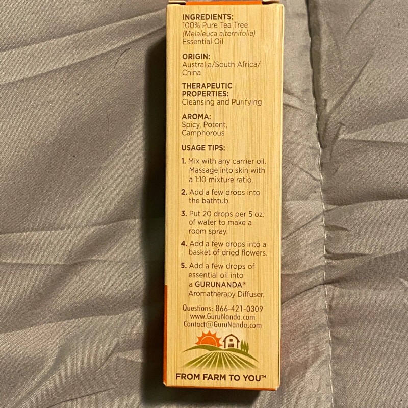 Guru Nanda Tea Tree Essential Oil Therapeutic Grade 0.5 fl