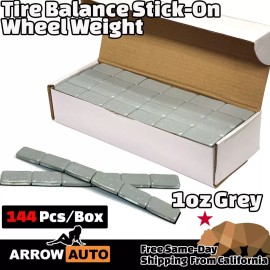 Arrow 6x 1oz Grey Wheel Weight Adhesive Tape Stick-On Tire Balancer LEAD FREE 864pcs